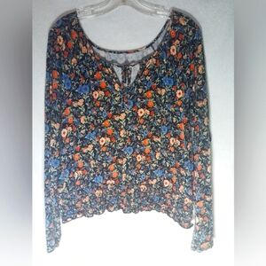 Floral scrunched waist long sleeve